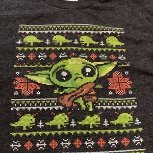 Baby Yoda Ugly Sweater short sleeve tee. Youth M